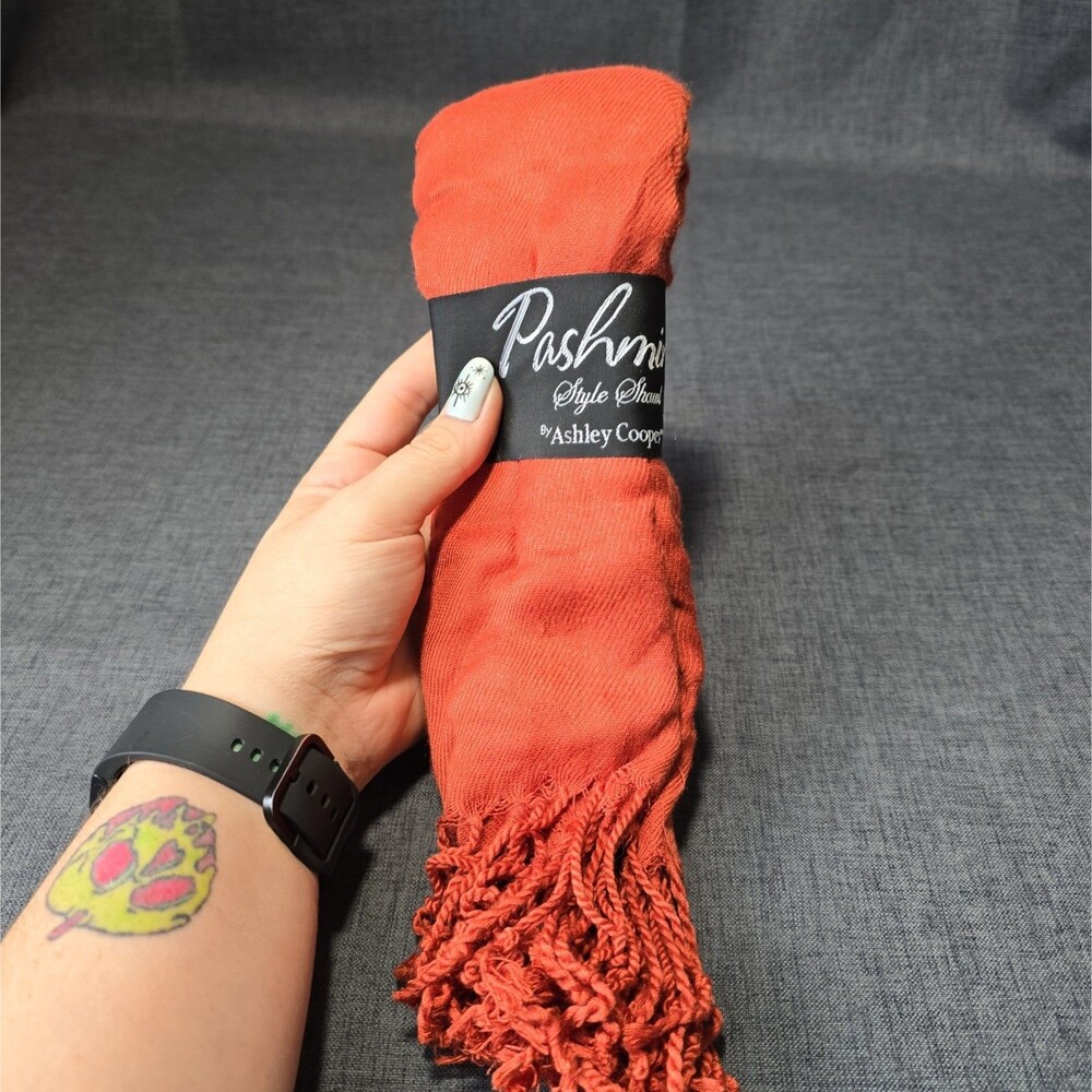 Pashmina Style Shawl By Ashley Cooper approx. 60 X 180cm. 100% Viscose Dry Clean